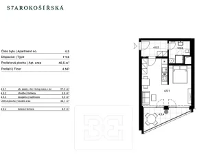 Pronájem bytu 1+kk, Praha - Košíře, Starokošířská, 40 m2