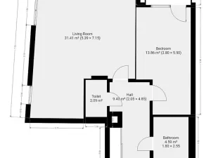 Pronájem bytu 2+kk, Praha - Stodůlky, Mukařovského, 66 m2
