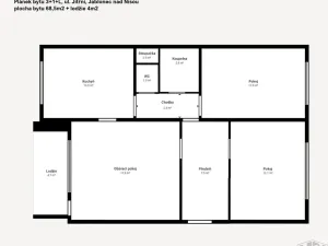 Prodej bytu 3+1, Jablonec nad Nisou, Jitřní, 69 m2