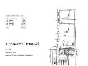 Pronájem bytu 2+kk, Praha, Štěpánská, 71 m2