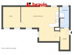 Pronájem bytu 2+kk, Brno - Veveří, Lidická, 58 m2