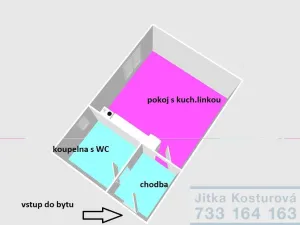 Pronájem bytu 1+kk, Krnov - Pod Cvilínem, Textilní, 28 m2