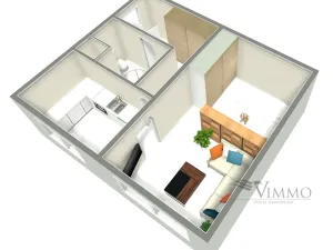 Pronájem bytu 1+1, České Budějovice - České Budějovice 2, V. Volfa, 41 m2