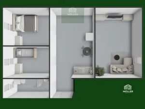 Pronájem bytu 3+1, Plzeň - Jižní Předměstí, náměstí T. G. Masaryka, 57 m2