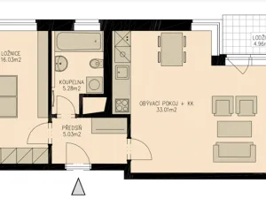 Pronájem bytu 2+kk, Praha, Rižská, 60 m2