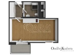 Pronájem bytu 1+kk, Praha - Jinonice, Barvitiova, 38 m2