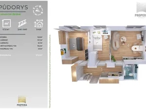 Prodej bytu 2+1, Brno, Chaloupeckého náměstí, 58 m2