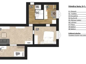 Prodej bytu 3+1, Adamov, Komenského, 60 m2