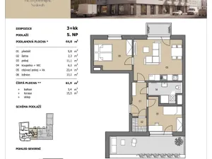 Prodej bytu 3+kk, Brno - Husovice, Vranovská, 62 m2