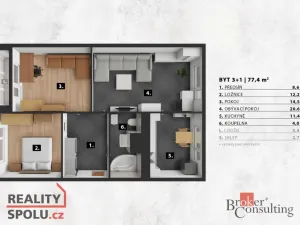 Prodej bytu 3+1, Hradec Králové - Nový Hradec Králové, Mandysova, 77 m2