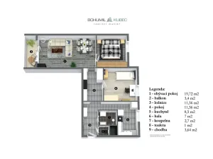 Prodej bytu 3+1, Tábor, Hanojská, 74 m2