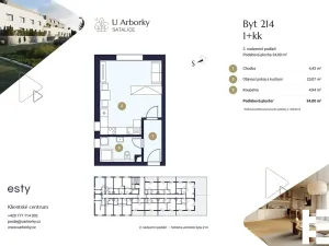 Prodej bytu 1+kk, Praha - Satalice, Za Novákovou zahradou, 32 m2