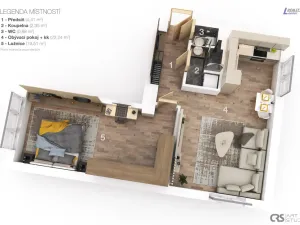 Pronájem bytu 2+kk, Hořovice, 1. máje, 54 m2