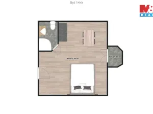 Pronájem bytu 1+kk, Bříství, 34 m2