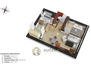 Prodej bytu 2+kk, Praha - Troja, Hnězdenská, 46 m2