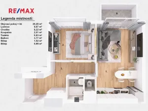 Prodej bytu 2+kk, Tábor, Berlínská, 44 m2