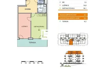 Pronájem bytu 2+kk, Olomouc, Aloise Rašína, 50 m2