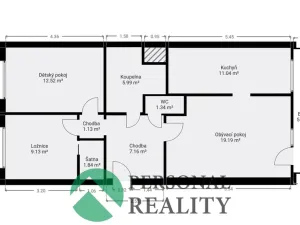Prodej bytu 3+1, Mělník, Sportovní, 78 m2