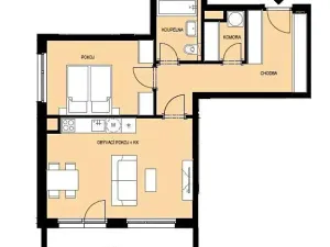 Pronájem bytu 2+kk, Pardubice, Nová Tesla, 55 m2