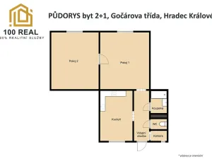 Prodej bytu 2+1, Hradec Králové, Gočárova třída, 78 m2