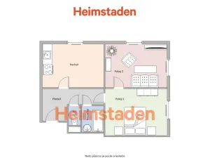 Pronájem bytu 2+1, Ostrava - Poruba, Budovatelská, 57 m2
