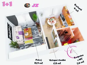 Pronájem bytu 1+1, Jihlava, Březinova, 31 m2