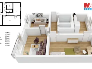 Prodej bytu 3+1, Pardubice - Bílé Předměstí, Na Drážce, 66 m2