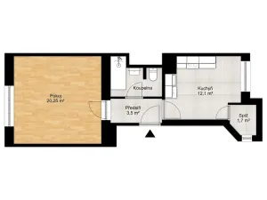 Pronájem bytu 1+1, Olomouc, Na Bystřičce, 41 m2