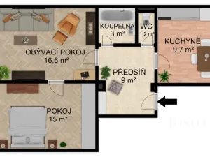 Prodej bytu 2+1, Písek - Budějovické Předměstí, Šafaříkova, 52 m2