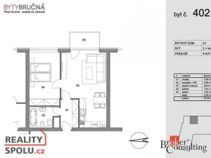 Pronájem bytu 2+kk, Plzeň - Černice, Štefánikova, 55 m2