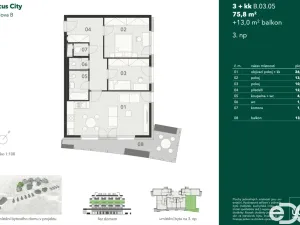 Pronájem bytu 3+kk, Praha, Hasilova, 76 m2