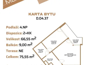 Prodej bytu 2+kk, Znojmo, Holandská, 66 m2