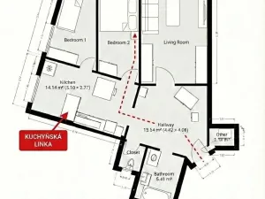 Prodej bytu 2+1, Praha - Žižkov, Basilejské náměstí, 73 m2