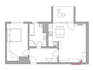 Pronájem bytu 2+kk, Hradec Králové - Třebeš, Labská louka, 53 m2
