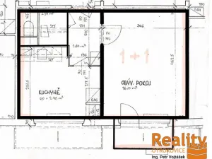 Prodej bytu 1+1, Otrokovice, Obchodní, 32 m2