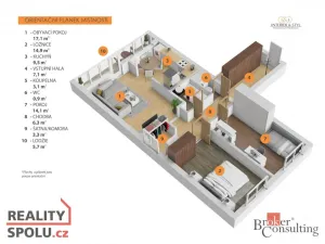 Prodej bytu 3+1, Pardubice - Polabiny, Bělehradská, 78 m2