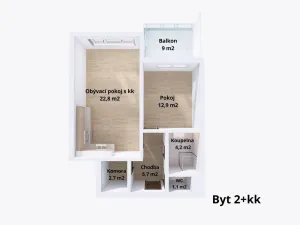 Pronájem bytu 2+kk, Olomouc, Tovární, 49 m2