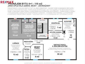 Pronájem bytu 4+1, Most, Jana Opletala, 110 m2