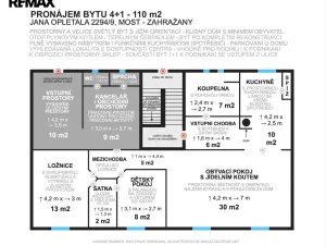Pronájem bytu 4+1, Most, Jana Opletala, 110 m2
