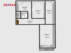 Pronájem bytu 3+1, Havířov, Přímá, 64 m2