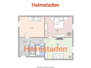 Pronájem bytu 2+1, Ostrava - Poruba, Budovatelská, 57 m2