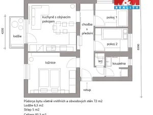 Prodej bytu 4+kk, Kyjov, Lidická, 83 m2