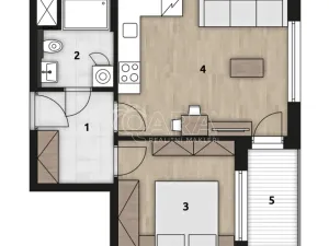 Pronájem bytu 2+kk, Praha - Hlubočepy, Fabiánové, 49 m2