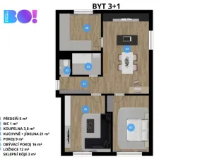 Prodej bytu 3+1, Ostrava, Svazácká, 68 m2