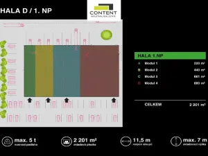 Pronájem výrobních prostor, Zlín, Rybníky V, 2200 m2