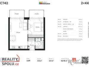 Pronájem bytu 2+kk, Hořovice, Kopřivová, 56 m2