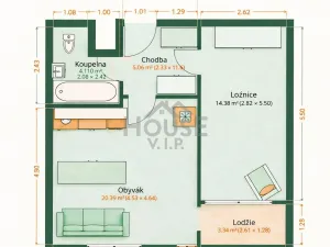 Prodej bytu 2+kk, Praha - Troja, Hnězdenská, 43 m2