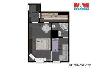 Pronájem bytu 2+kk, Liberec - Liberec VI-Rochlice, Nádvorní, 42 m2