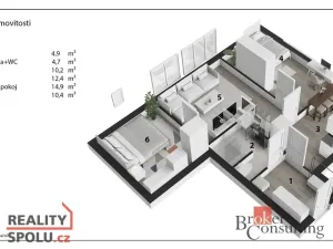 Prodej bytu 3+1, Trutnov - Poříčí, Voletinská, 61 m2