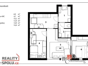 Prodej bytu 3+1, Trutnov - Poříčí, Voletinská, 61 m2